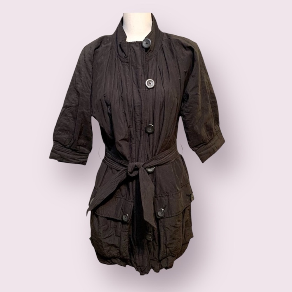 Vince Shimmering Sparkling Jacket Coat With 3/4 Sleeves Black Size XS - Picture 1 of 17